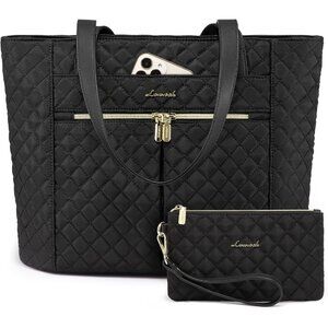 Laptop Bag for Women 15.6 inch,Diamond Quilted Work Tote Bags Womens Laptop Tote